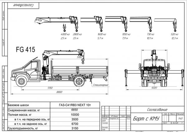 Манипулятор ГАЗон NEXT с КМУ FG 415